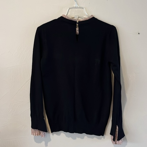 Vila Milano Sweater Size M Long Sleeve Polka Dot Ruffle Neck & Cuffs Wool Blend - Picture 6 of 12